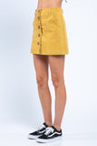 Corduory Two-Pocket on Button-Down Mini Skirt