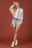 Rainbow Multi Stripe Relaxed Fit Top