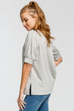 Terry Balloon Short French Sleeves Top
